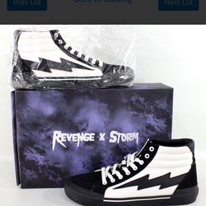 Revenge X Storm Black and White High-Top Sneakers NWT